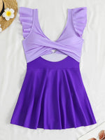 2026 Sexy Ruffle Swimsuit One Piece Hollow Swimwear Women Bathers Bathing Swimming Swim Suit Female Beachwear