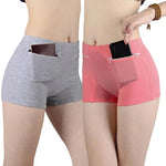 Women Safety Pants High Elasticity with Anti-theft Zippered Pocket Seamless Anti-exposure Mini Skirt Inner Shorts Underpants