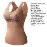 Seamless Velvet Lining Thermal Vest V-Neck Sleeveless Chest Pad Underwear Vest Autumn Winter Warm Bottom Vest