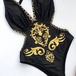Print High Cut One Piece Swimsuit Women Swimwear Female Cross Backless Monokini Bather Bodysuit Slim Bathing Suit Swim Beachwear