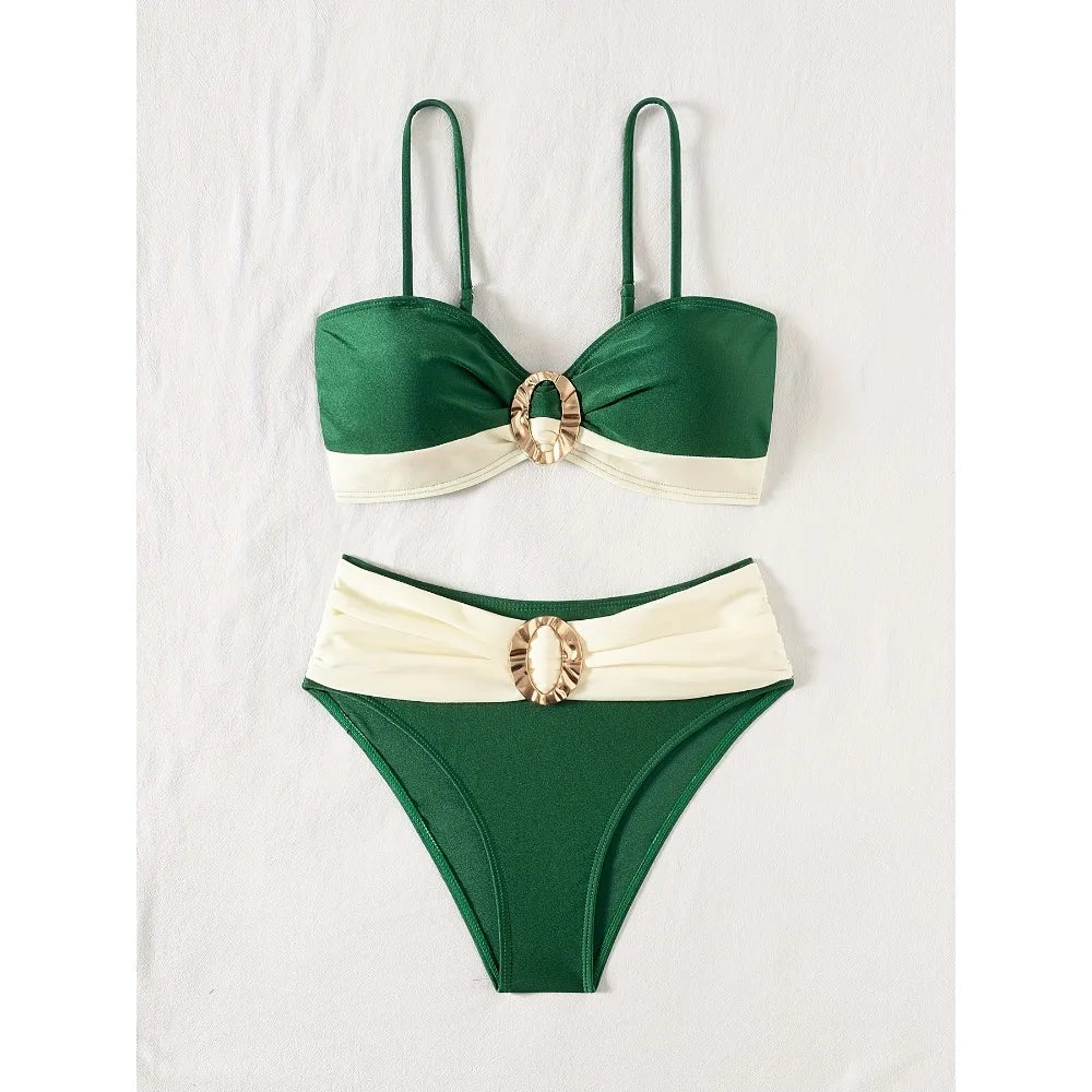 Sexy Bikini 2025 Woman Swimsuit Two Pieces Swimwear Female High Waisted Bikinis Set Swimming for Bathing Suits Brazilian Biquini
