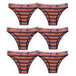 6PCS/Set Cotton Panties For Women Striped Briefs Low Waist Bottoms Female Sports Underpants Seamless Underwear Sexy Lingerie
