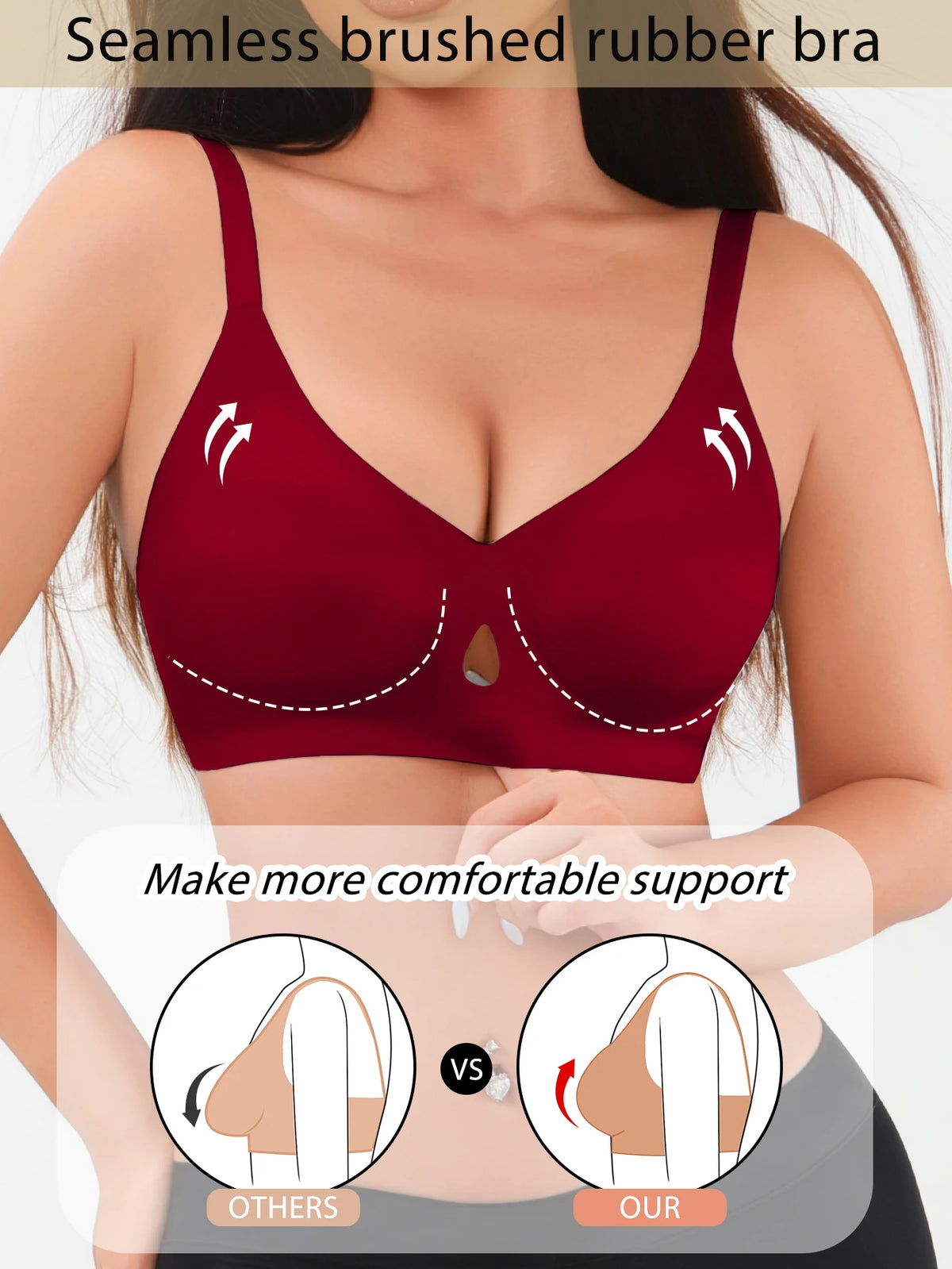 1pcs Soft Seamless Push Up 3/4 Cup Female Underwear Women's Bras WirelessSexy Bralette With Padded Comfortable Sexy Lingerie