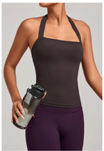 Sports Yeautifulback Breathoga Vest Neck Hanging Detachable Chest Pad Women Bra High Elasticity Slim Bable Running Sports Vest