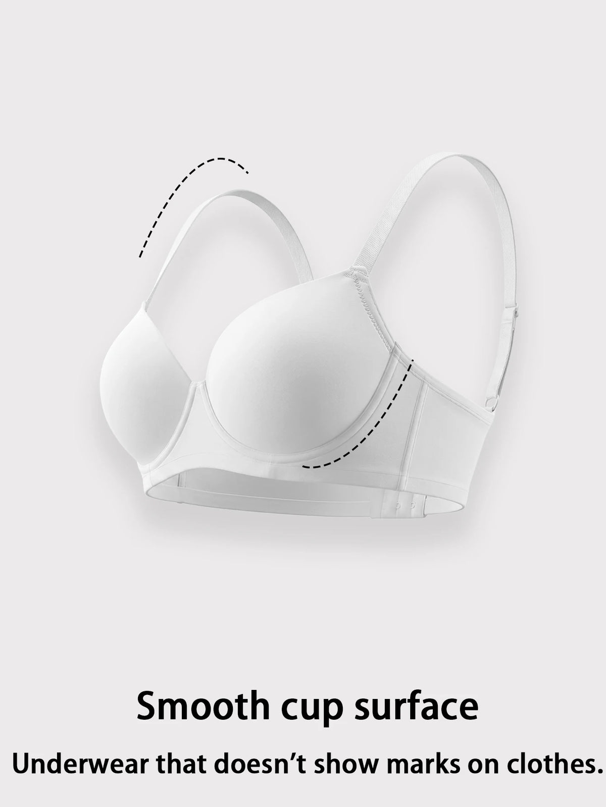 Women Smooth Cup Seamless Bra Side Fat Push Up Brassiere Underwire Support Everyday Comfortable Bra
