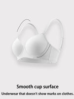 Women Smooth Cup Seamless Bra Side Fat Push Up Brassiere Underwire Support Everyday Comfortable Bra