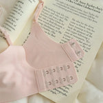 One-piece Seamless Wireless Square Neck Bra Women Adjustable Thin Strap Daily Brassiere Everyday No-Show Underwear S-XL