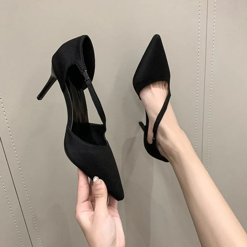 Summer High Heel Women Mules Sandals Fashion Pointed Toe Leopard Shoes Design Style Banquet Party