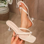 Low Rubber Flip Flops Shoes Hawaiian PU Rome Fabric Hoof Heels Shoes Rubber Flip Flops Low Hawaiian Rome Hoof Heels PU