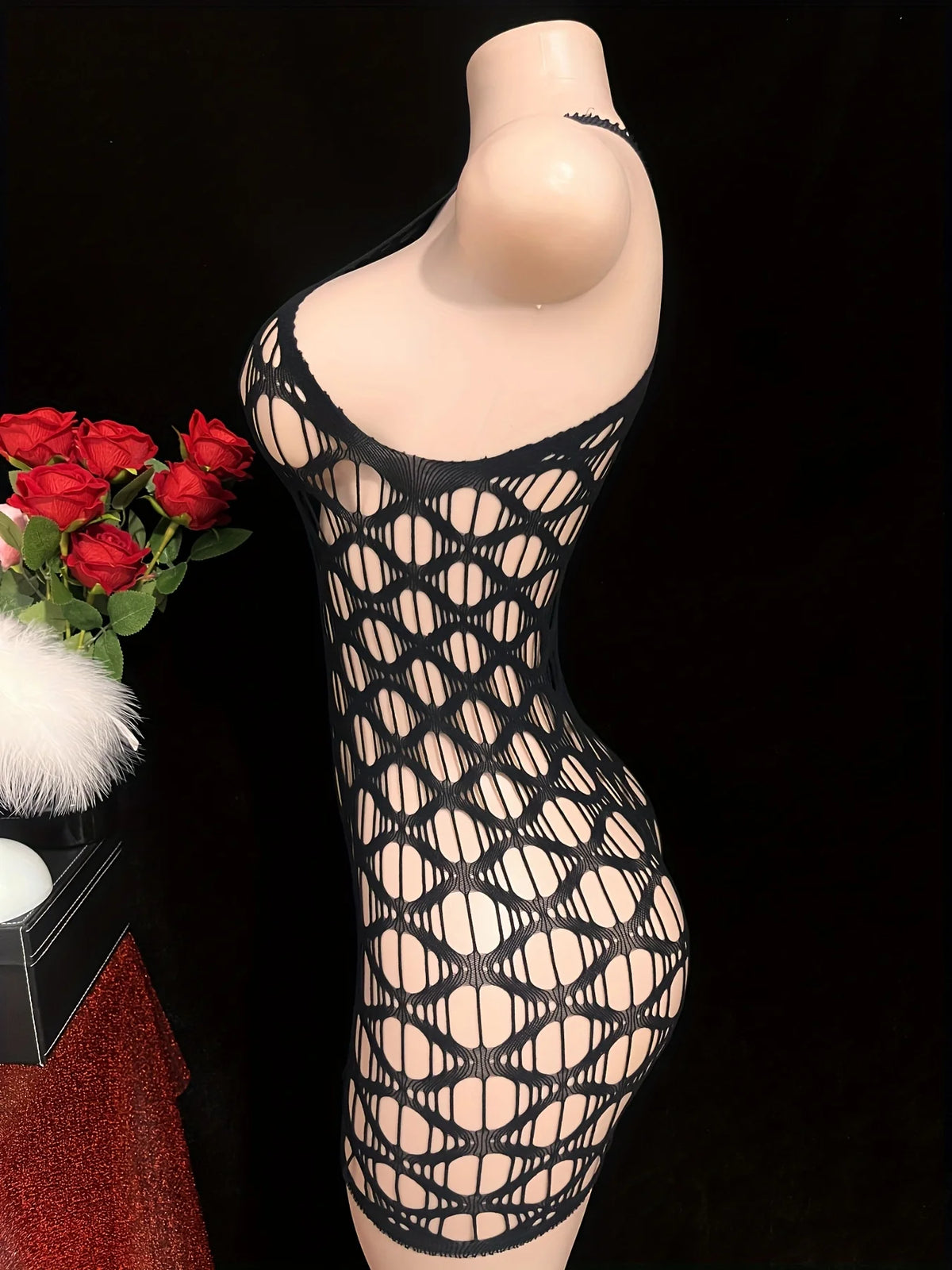 Sexy Cover Up Hollow Out Fishnet Dress without Inside Bikini Sets Summer Holiday Elastic Mini Bodycon Black Dress Free Size