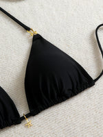 Halter Triangle String Bikinis 2026 Women Sexy Swimsuit Solid Stars Swimwear Female Bathers Bathing Swimming Swim Suit