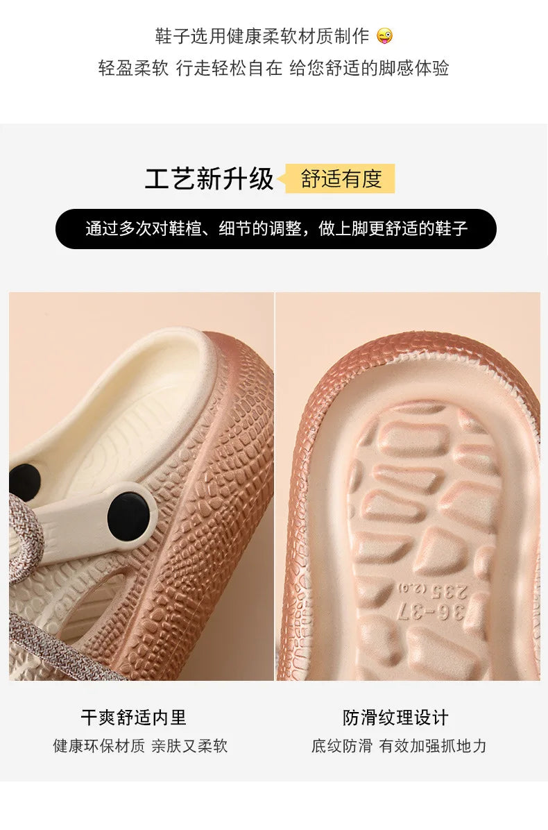 Plus Size Summer Platform Sandals For Women Men Home Street Garden Shoes Lace-up Style Silver Gold Clogs Couples Beach Slippers