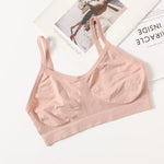 Women Soft Ribbed Bra Knit Wireless Bralette No Pad Camisole Non-Adjustable Thin Strap Lingerie Everyday Lounge Intimates M-L
