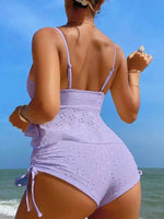 Women's Bathing Suit Two Pieces Push Up Tankini Set Summer Sexy Beach Wear White High Waisted Swimwear Women Swimsuit Shorts