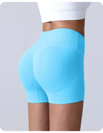 Cross-Back Yoga Shorts for Women - High-Waisted Tummy Control Fitness & Yoga Running Breathable Quick-Dry Shorts