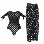 Women's Polka-Dot One Piece Swimsuit with Skirt 2025 Sexy Monkini Trendy Swimwear for Summer Beach Lovers Bathing Suit