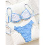 Wrinkled Crinkled Frilled Bikini Female Swimsuit Women Swimwear Two-pieces Bikini set Brazilian Bather Bathing Suit Swim V8053