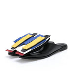 Summer Women Slipper High Block Heels Mules Party Club Ladies Mixed Color White Outdoor Slip-on Square Toe Shoes