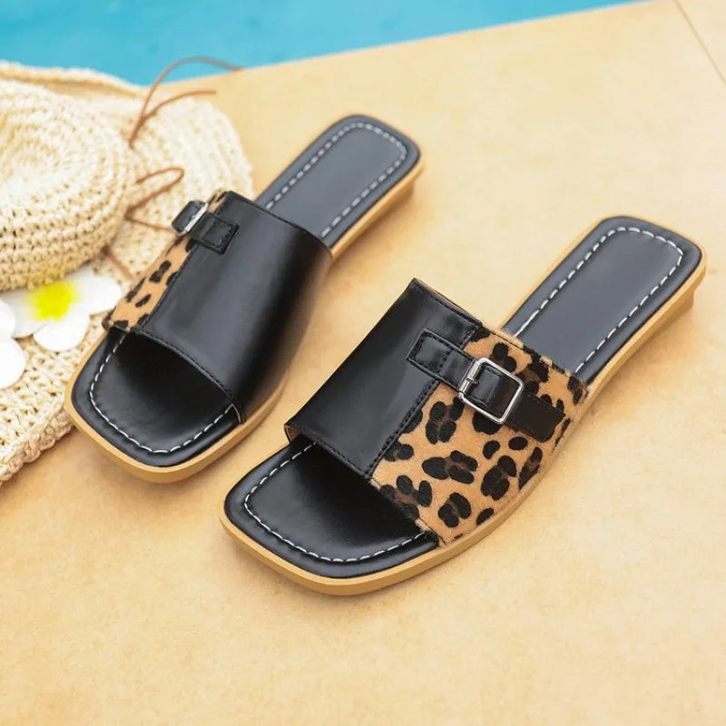 Flip-flopsSummerwomen casual comfortable open toe beach flip-flops Lightweight non-slip large size fashion elegant women's shoes