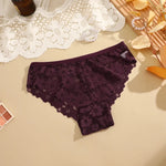 3Pcs Lace Sexy Transparent Panty Women's Panties Sexy Breathable Pink-Brown Series Underwear Female Low Waist Soild Lingerie
