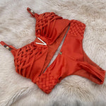 New Bandage Stripes Brazilian Bikini Swimwear Women's Swimsuit Two Piece Set Female Sexy Lace up Mujer Beachwear Summer