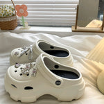 Cute DIY Bow knot Fashion Clogs For Women Indoor Street Slippers Thick Sole Female Summer Shoes Soft EVA Girls Beach Sandals