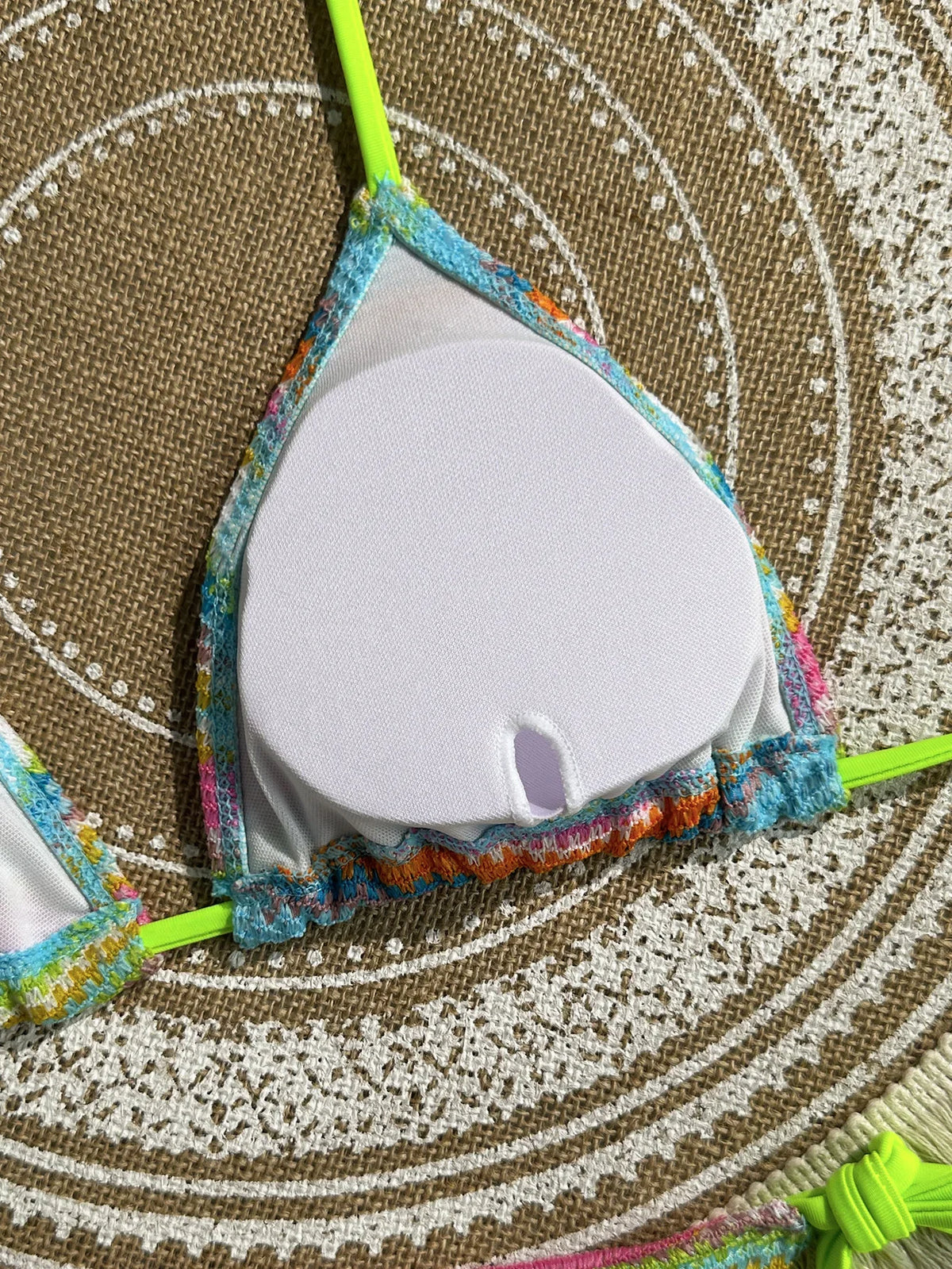 Sexy Coffee Striped Knitted Bikinis Sets 2026 Women Holiday Drawstring Side Skirt 3 Piece Swimsuit Summer Bathing Suit Swimwear