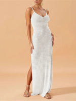 V Neck Sleeveless Hollow Out Crochet Knitted Tunic Beach Cover Up Cover-ups Beach Dress Beach Wear Beachwear Female Women V7212