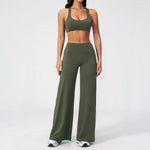 2 Pieces Women's Tracksuit Workout Clothes Yoga Set Sportswear High Waist Bell-bottoms Sexy Fitness Bta Sports Suit Gym Clothing