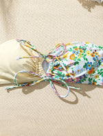 New Sexy Floral Print Bandeau Bikini 2024 Women Swimwear Female Swimsuit Two Pieces Thong Bikini Set Bather Tie Bathing Suit