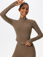 Hearuisavy Summer Ultra-Soft Fabrics Tight Sports Jackets Women Zipper Gym Yoga Clothes Female Quick-Dry Long Sleeve Sportswear