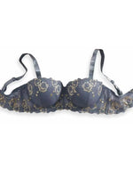 Floral Plus Size Women Bra Lace & Embroidery Push up Bra Comfort Thin Cup Underwire Support Lingerie Bra