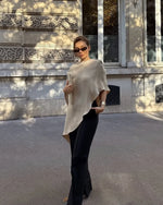 Trendix White Asymmetrical Cover Up For Women Fashion Ruffle Hem Loose Short Sleeve Shirts Casual Elegant Commuting Pullover Top