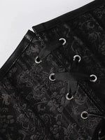 Sexy Leather Tight Corset Jacquard Waist Cincher Bust Support Shapewear New Lace-up Court Casaul Elegant Style Corset B8RO
