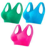 3PCS/Set Seamless Bras For Women Unwired Brassiere No Pads Crop Top Soft Sports Tank Bras Solid Color Female Sexy Lingerie Vest