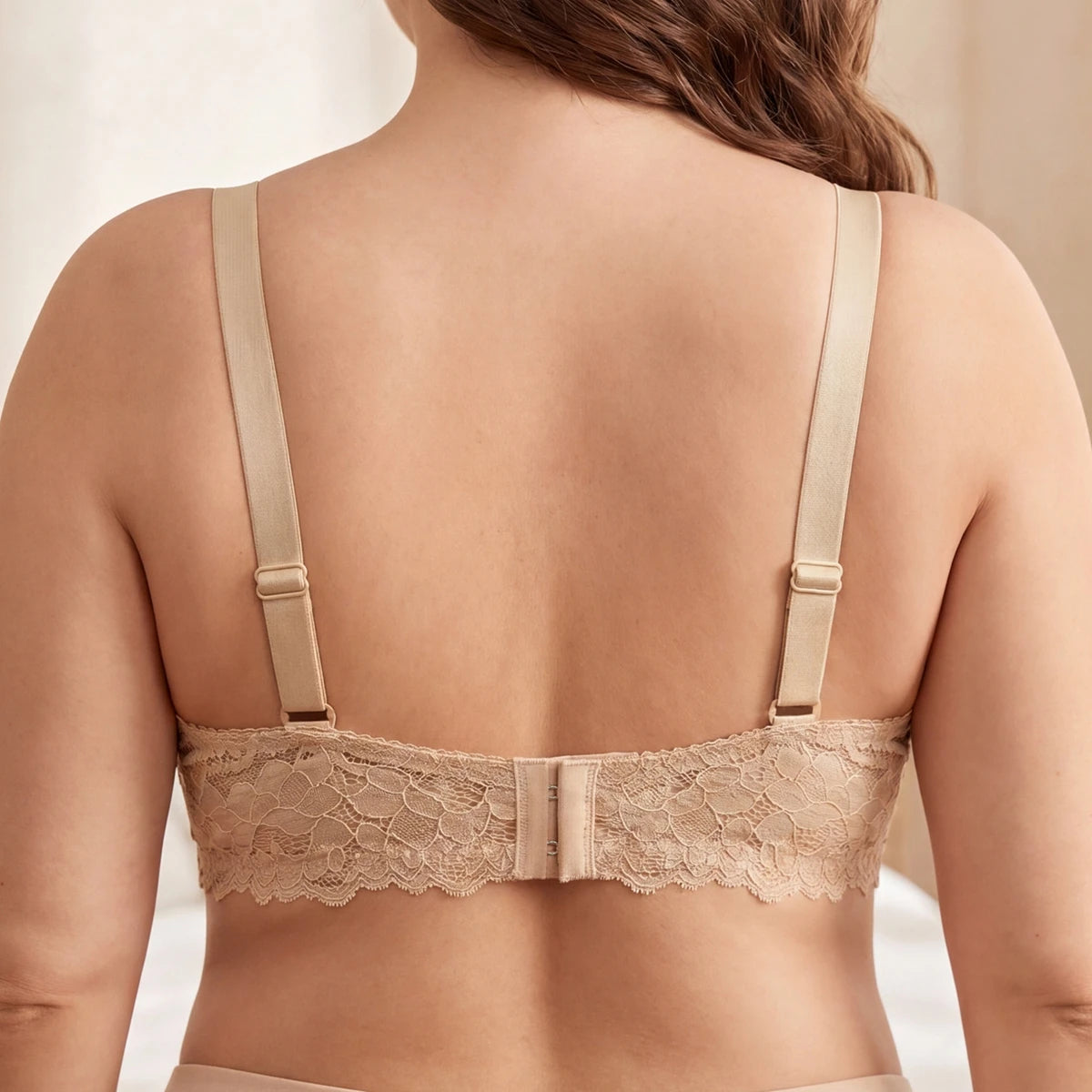 Plus Size Floral Lace Minimizer Bra Women Thin Sheer Breathable Underwire Brassiere Large Cup 85C-110D