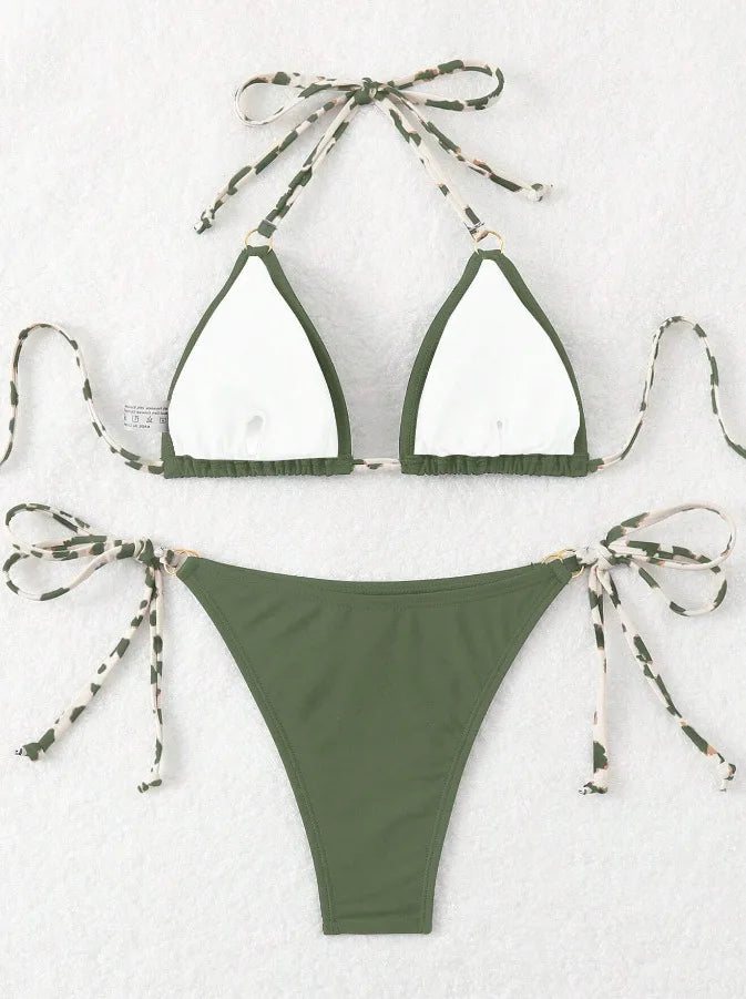 2026 String Triangle Bikini Women Sexy Swimwear Female Halter Swimsuit Solid Bathers Bathing Swimming Swim Suit Beachwear