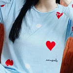 Women Pajamas Plus Size Long Sleeve Student Loungewear Spring Fashion Breathable Print Pullover Top Trouser Set Can Be Worn Outs
