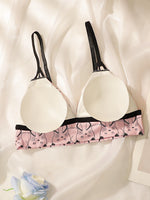 Kawaii Cat Print Triangle Bralette Women Wireless Thin Cup Bra Cute Pink Soft Breathable Daily Lingerie For Teen Girls MR2844