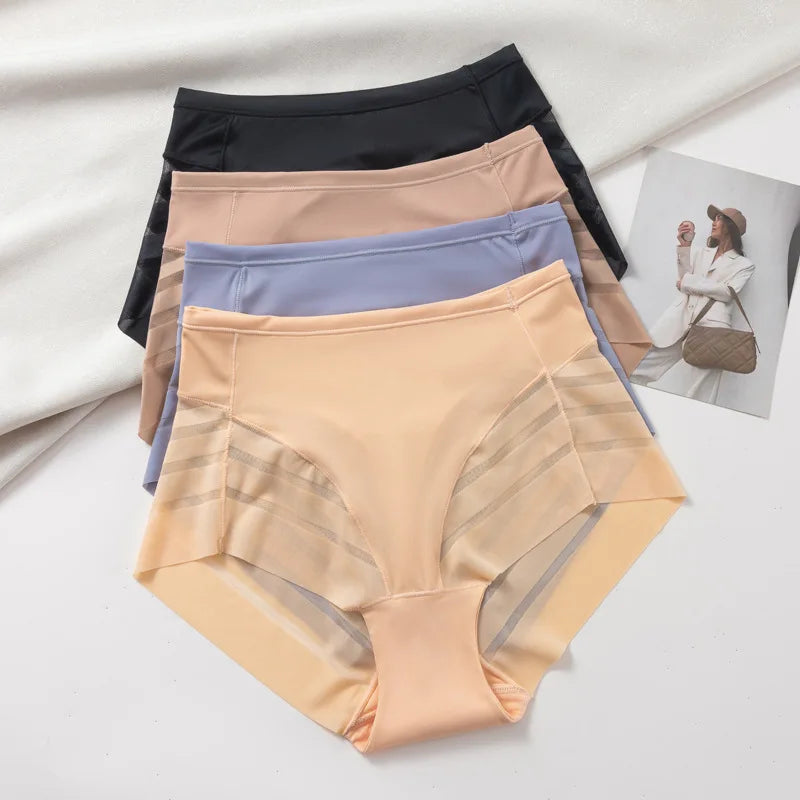 High Rise Briefs Women Seamless Panties High Elastic Panties Tummy Control Shapewear Glossy Underwear Sexy Lingerie M-3XL