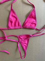 DEKA Cotton Triangle Swimwear Mini Micro Bikinis Set Women Bandage String Thong Swimsuit Type Bathing Suit High Cut Drawstring