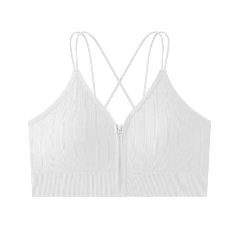 Seamless Bra Women Front Zipper Tube Tops Wrapped Chest Vneck Wireless Bra Comfort Tube Bra Beauty Back Underwear Sports Vest