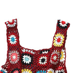 Summer Women Flower Crochet Vest Sleeveless Cover-ups Hollow Out Knit Crop Tops Bohemian Casual Daily Beach Tank Tops