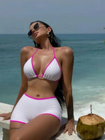 DEKA Woman 2 Piece Tankini Set Halter Bikini briefs Swimsuit Summer Beachwear Push Up Two-Piece Tankini Swimwear shorts Beach