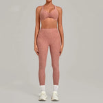 Women's Seamless Yoga Set Sports Fitness Workout Slim Fit High-Waist Tummy Control Pants Suits Gym Training Running Vest Sets