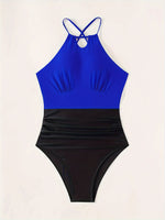 ZTVitality Sexy Patchwork Backless One-piece Swimsuit 2024 New Biquini Women Swimwear Summer Beachwear Brazilian