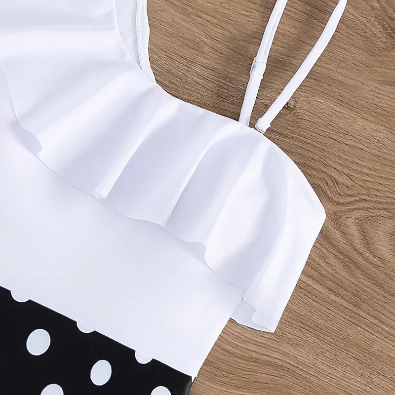 Polka Dot One Piece Swimsuit Ruffle One Shoulder Swimwear Women Swimsuit Bathing Suit Beachwear Monokini Female Swimming Suits