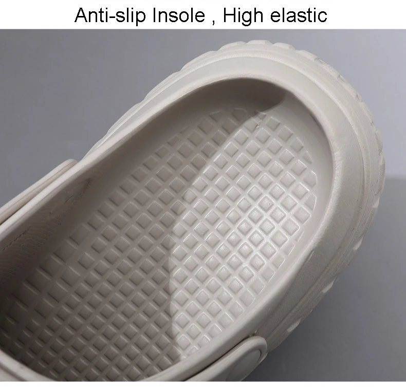 Men Summer Slippers Close Toe Leisure Clogs Soft EVA Anti-slip 2 Way Wear Shoes Couples Indoor Beach Slides Street Sandals