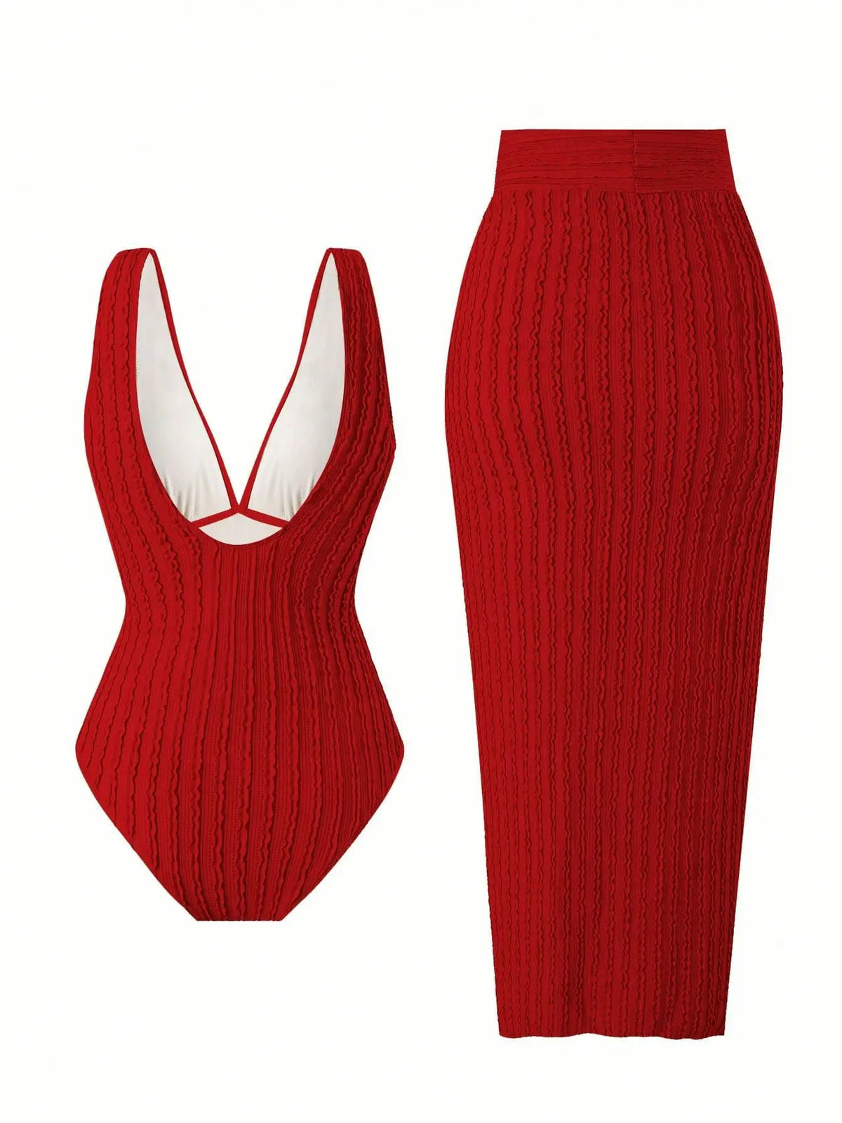 Vintage Green Deep V Neck One Piece Swimsuit 2025 Women Sexy Mesh Long Skirt Swimwear Set Beach Bathing Suit Holiday Monokini