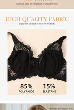 3 Pcs Elegant Lace Bra Non-Padded, Floral Pattern Women's Bras Sexy Lingerie BH Top Brassiere Underwire Plus Size A B C D E Cup
